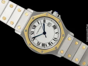 Cartier Santos Octagon Mens Unisex Watch, Automatic - Stainless Steel & 18K Gold