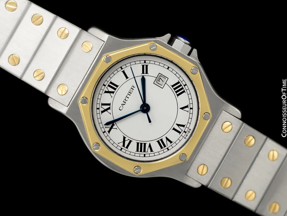 Cartier Santos Octagon Mens Unisex Watch, Automatic - Stainless Steel & 18K Gold