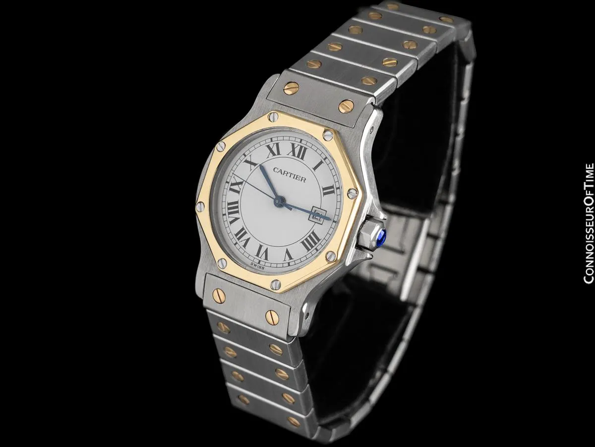 Cartier Santos Octagon Mens Unisex Watch, Automatic - Stainless Steel & 18K Gold