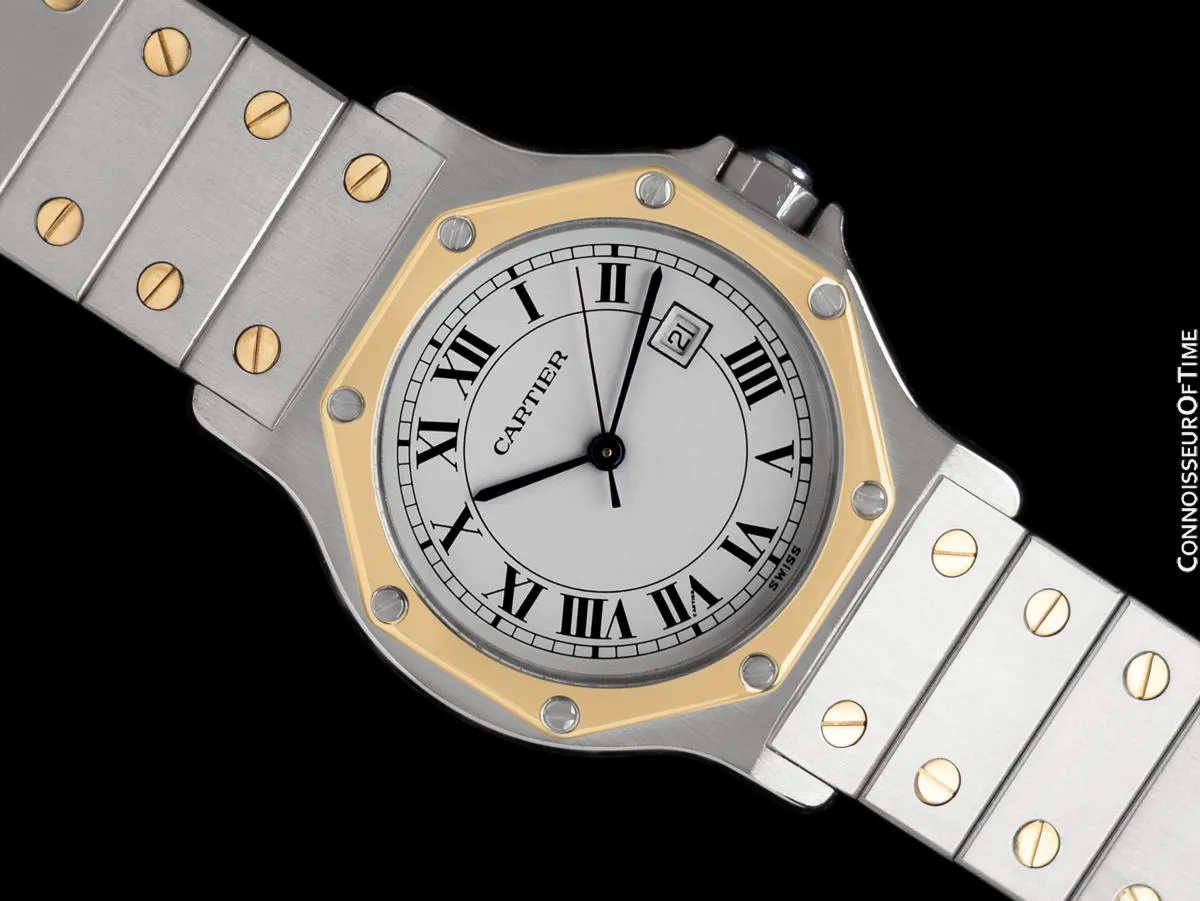 Cartier Santos Octagon Mens Unisex Watch, Automatic - Stainless Steel & 18K Gold
