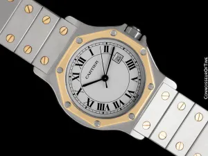 Cartier Santos Octagon Mens Unisex Watch, Automatic - Stainless Steel & 18K Gold