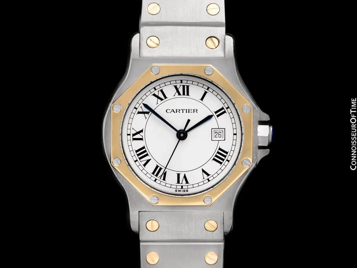 Cartier Santos Octagon Mens Unisex Watch, Automatic - Stainless Steel & 18K Gold