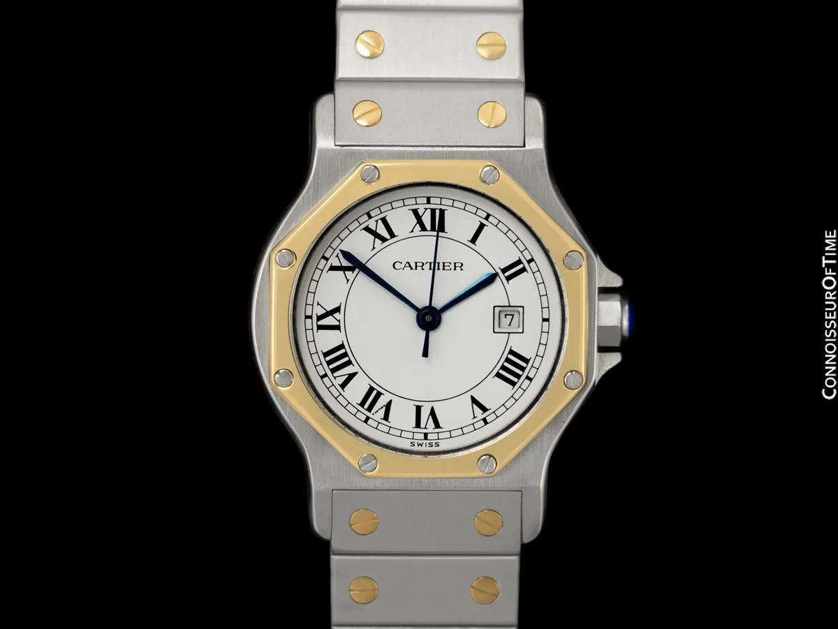 Cartier Santos Octagon Mens Unisex Watch, Automatic - Stainless Steel & 18K Gold