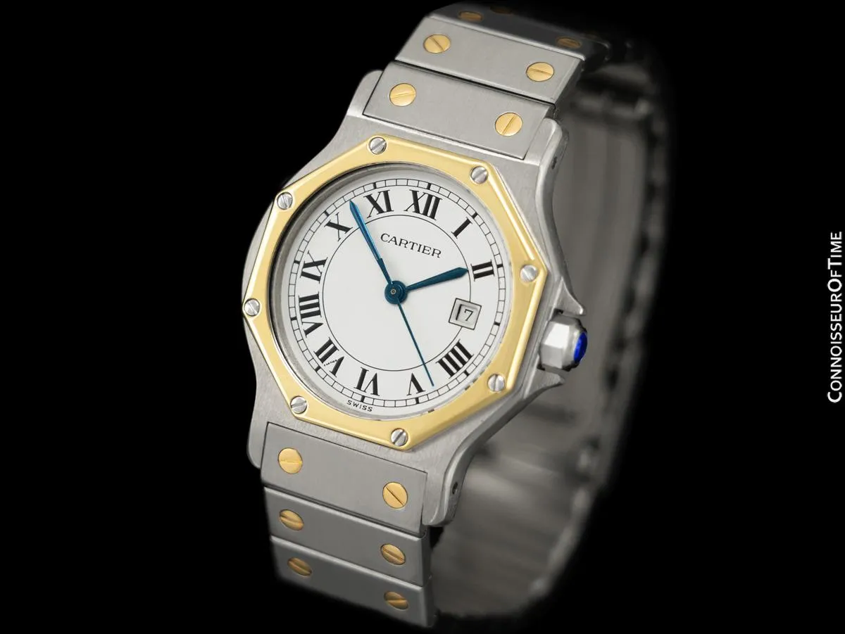 Cartier Santos Octagon Mens Unisex Watch, Automatic - Stainless Steel & 18K Gold
