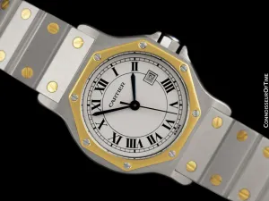 Cartier Santos Octagon Mens Unisex Watch, Automatic - Stainless Steel & 18K Gold