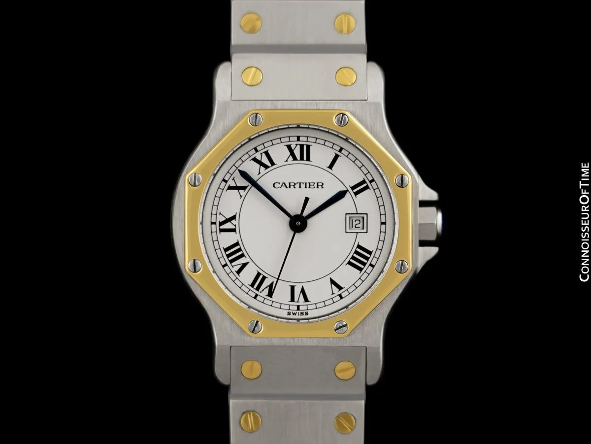 Cartier Santos Octagon Mens Unisex Watch, Automatic - Stainless Steel & 18K Gold