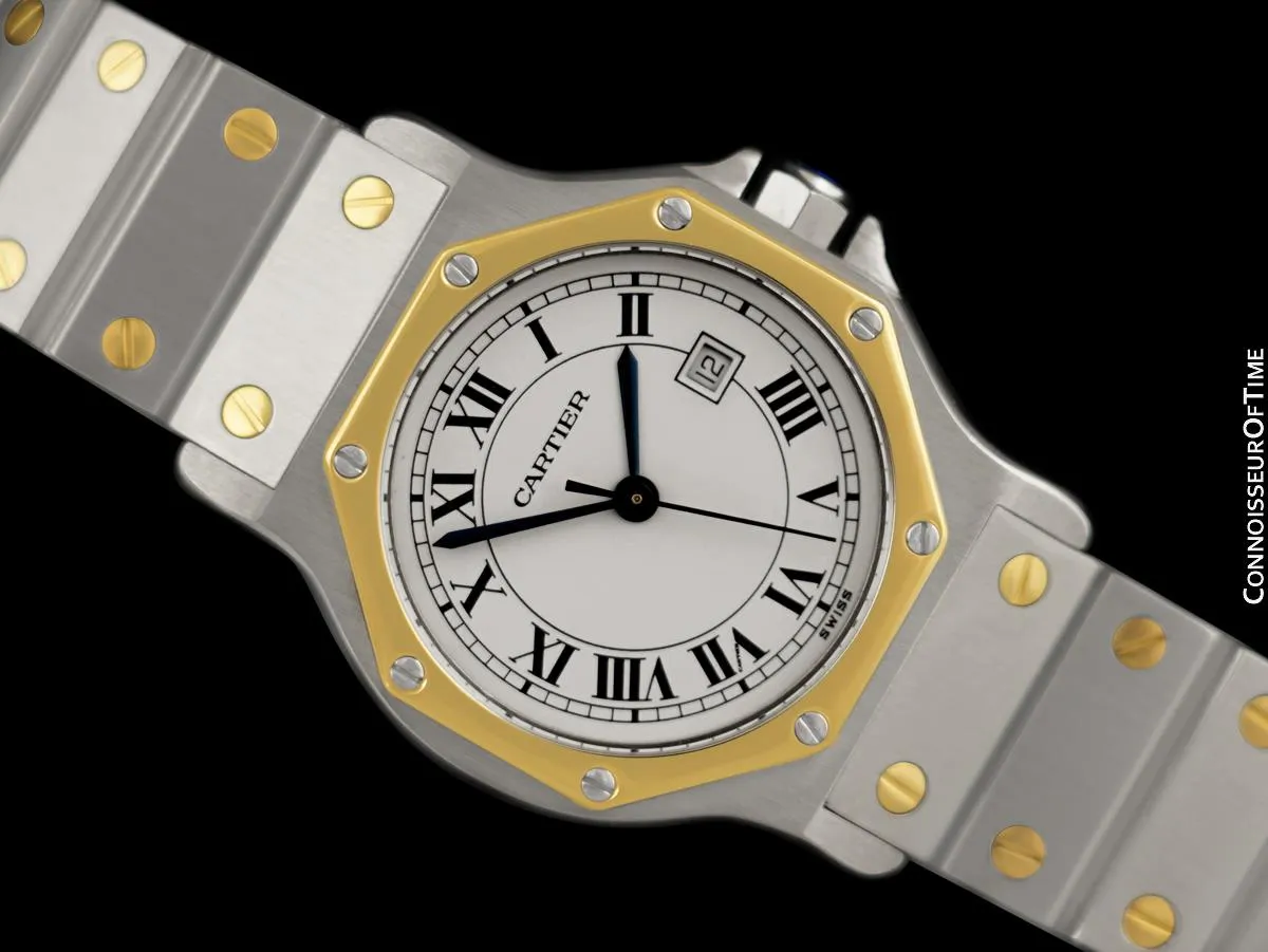 Cartier Santos Octagon Mens Unisex Watch, Automatic - Stainless Steel & 18K Gold