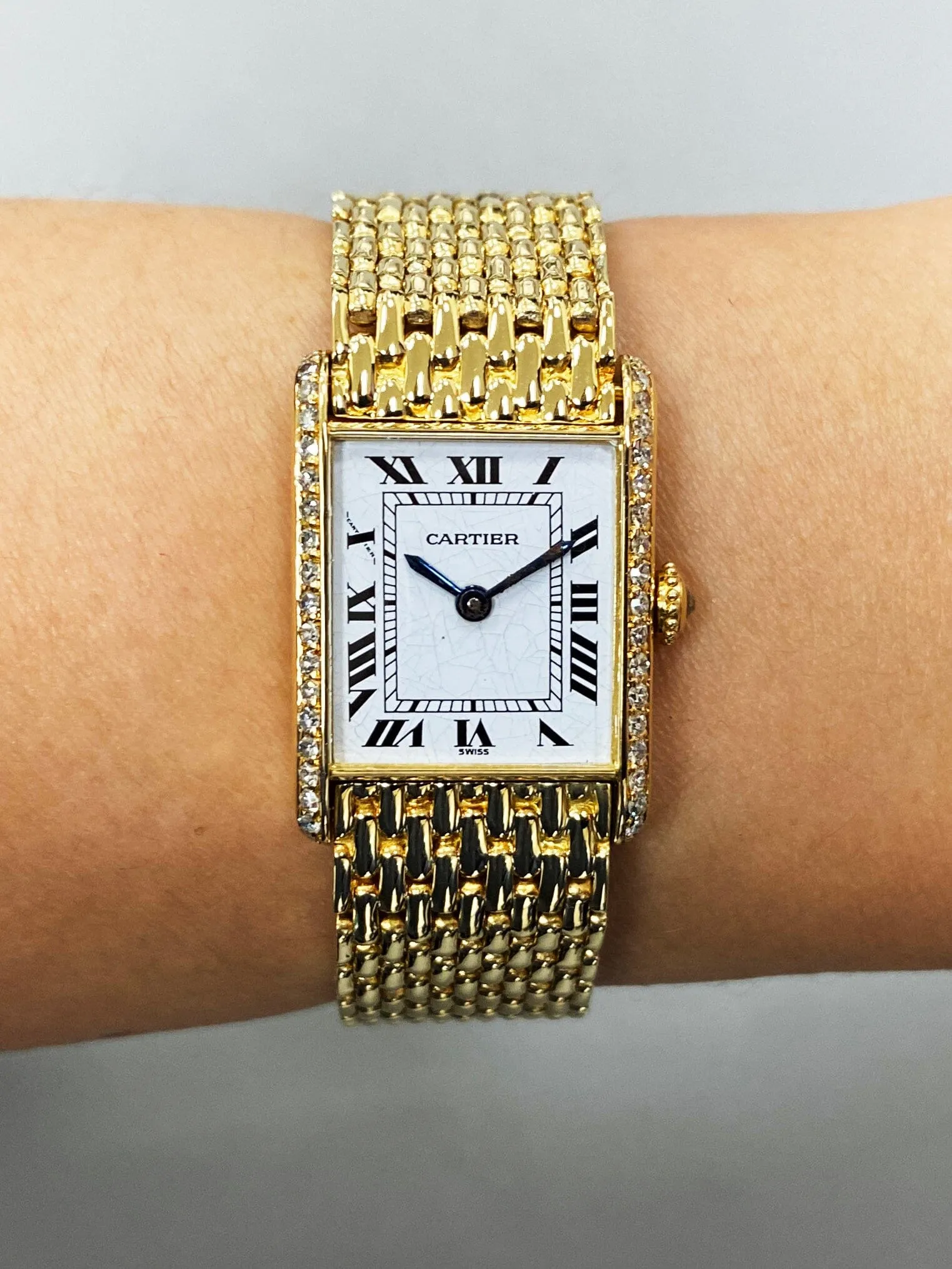 Cartier Tank Louis 6711 Diamond Bezel Ladies Watch