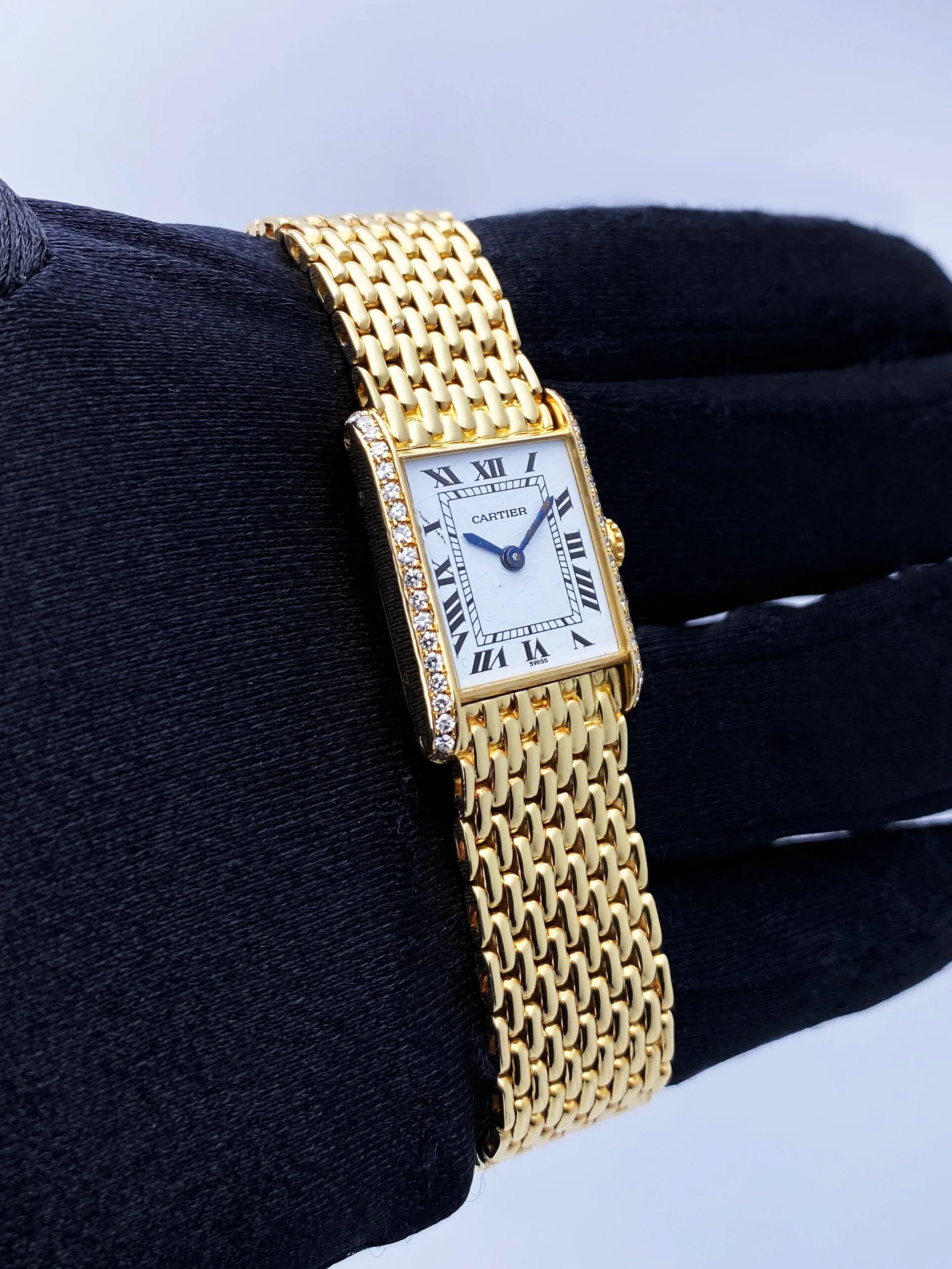 Cartier Tank Louis 6711 Diamond Bezel Ladies Watch