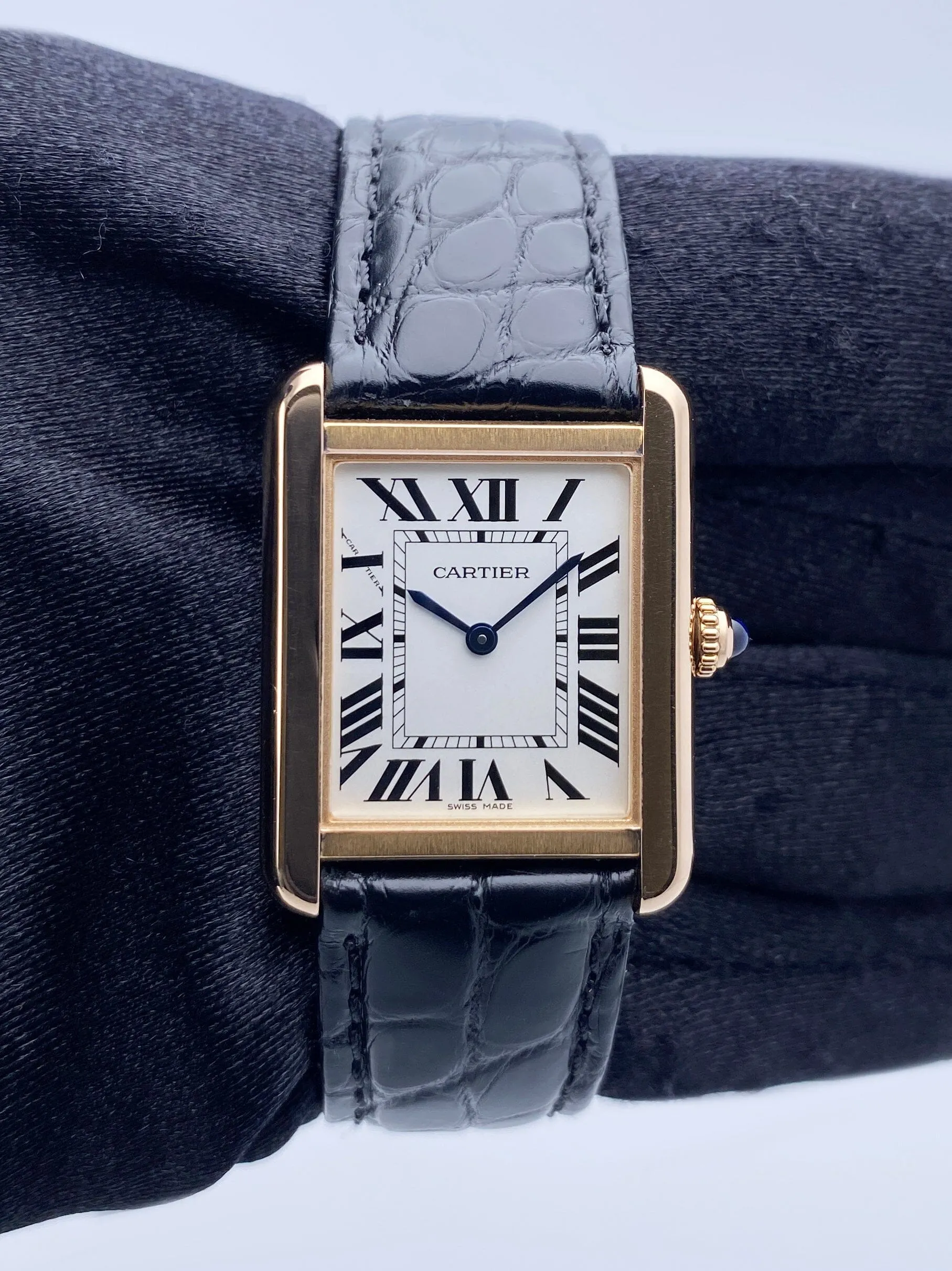 Cartier Tank Solo W5200024 18K Rose Gold Watch Box Papers