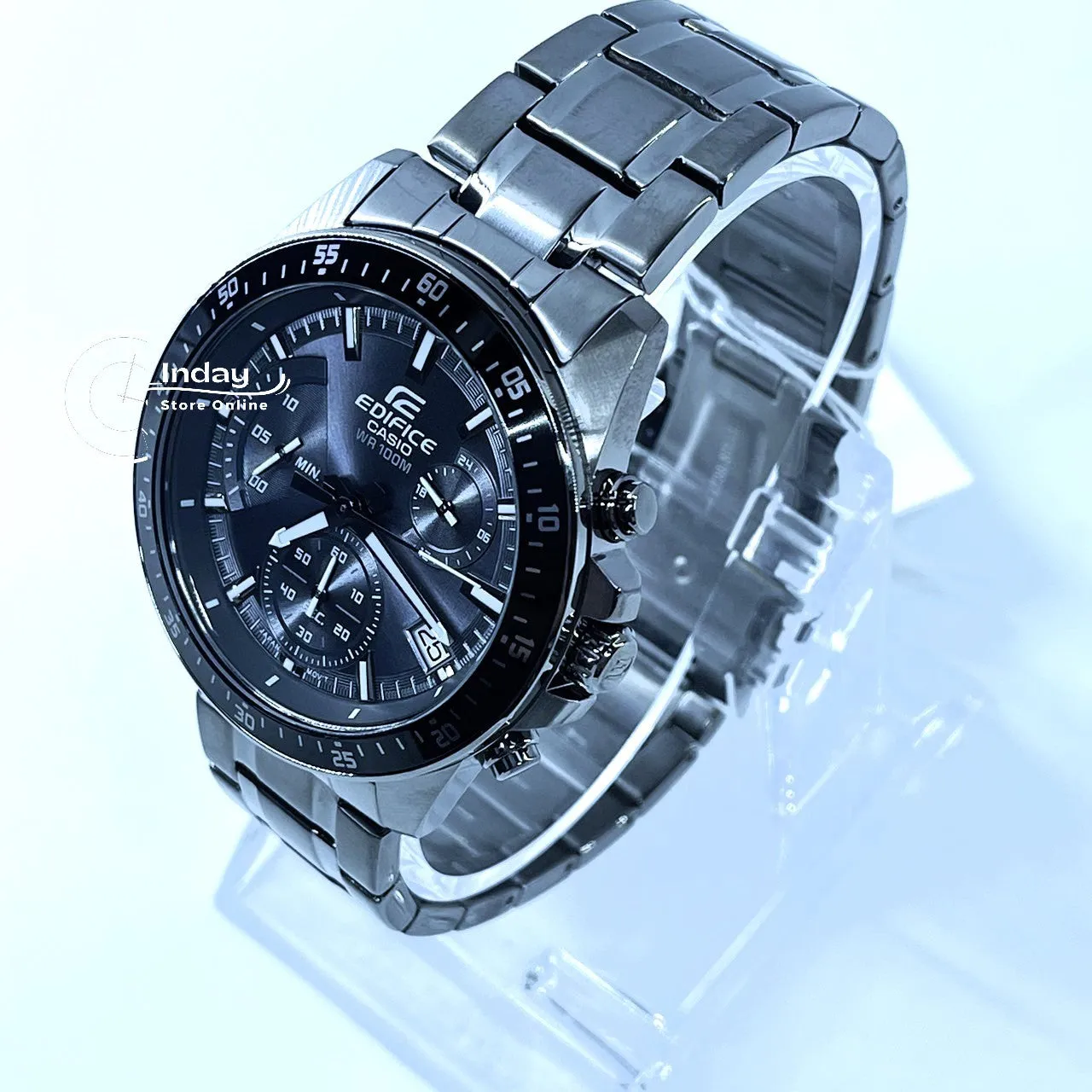 Casio Edifice Men's Watch EFV-540DC-1C Standard Chronograph Mineral Glass Stainless Steel Band
