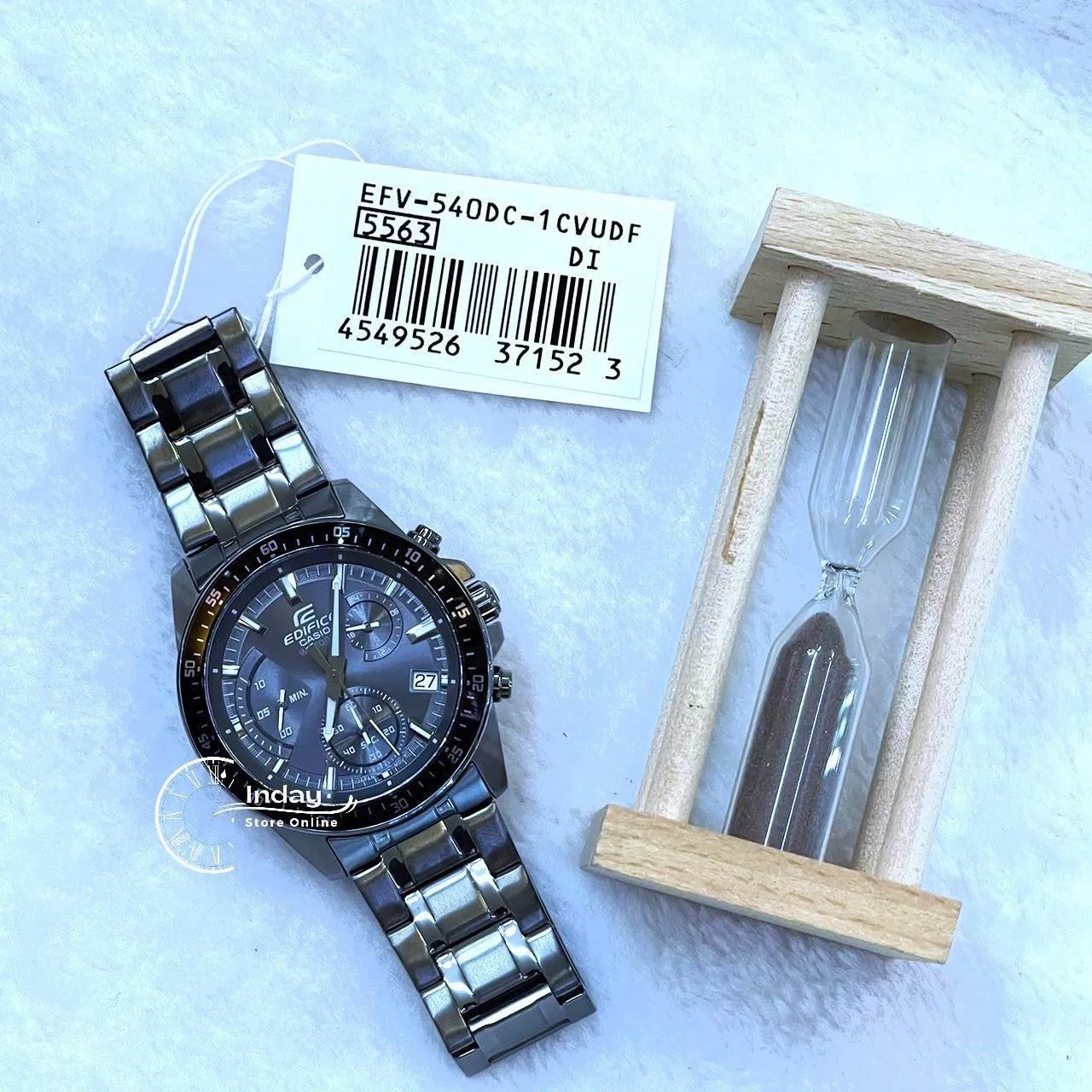 Casio Edifice Men's Watch EFV-540DC-1C Standard Chronograph Mineral Glass Stainless Steel Band