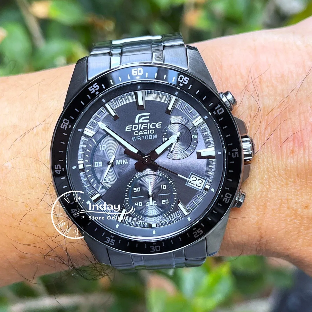 Casio Edifice Men's Watch EFV-540DC-1C Standard Chronograph Mineral Glass Stainless Steel Band