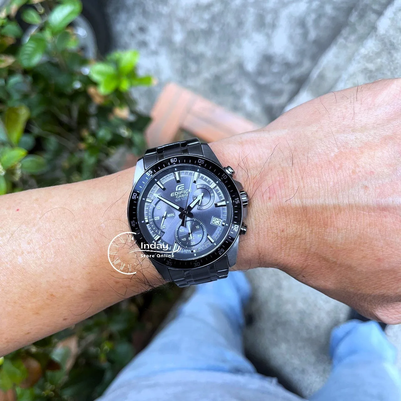 Casio Edifice Men's Watch EFV-540DC-1C Standard Chronograph Mineral Glass Stainless Steel Band