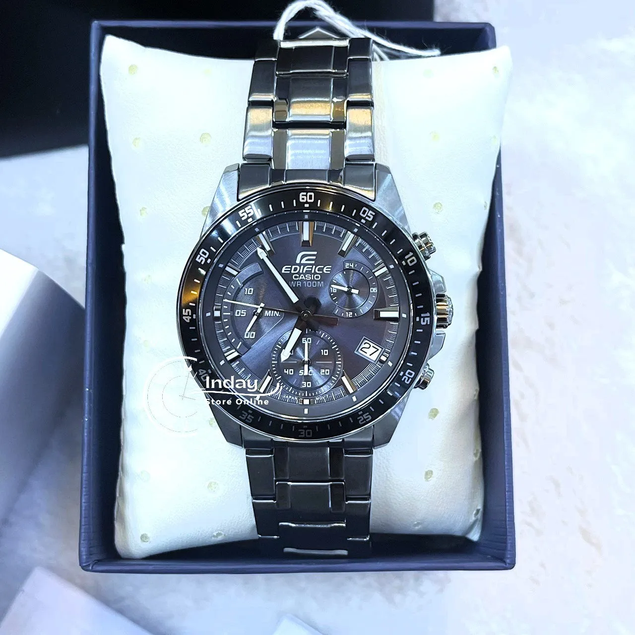 Casio Edifice Men's Watch EFV-540DC-1C Standard Chronograph Mineral Glass Stainless Steel Band