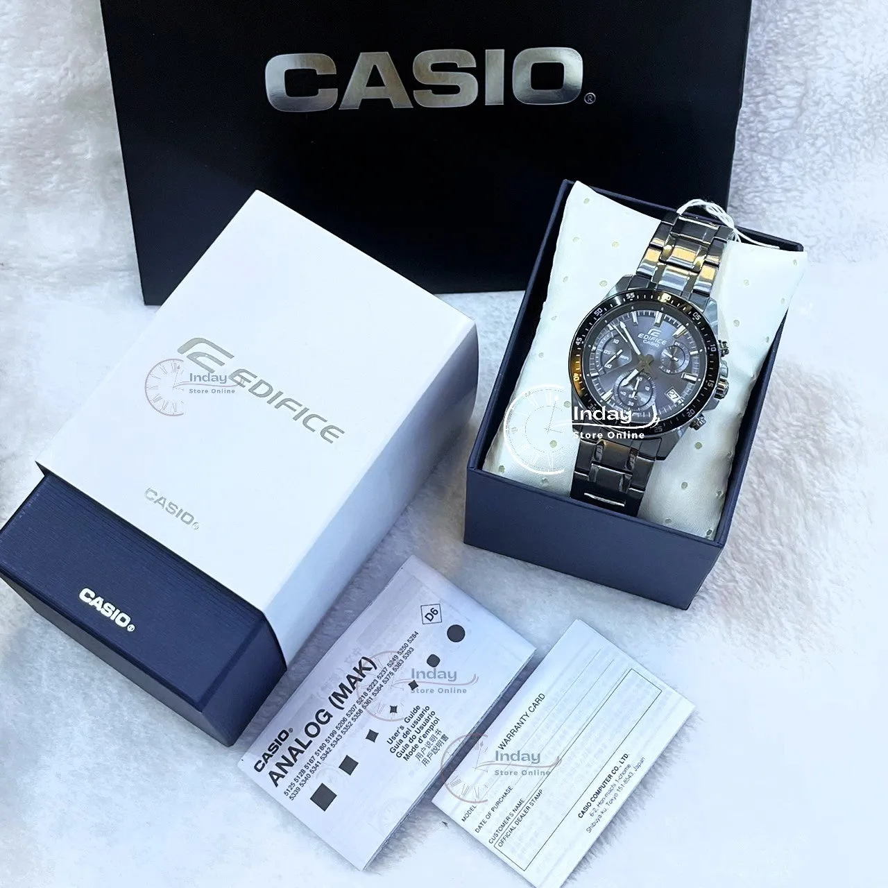 Casio Edifice Men's Watch EFV-540DC-1C Standard Chronograph Mineral Glass Stainless Steel Band