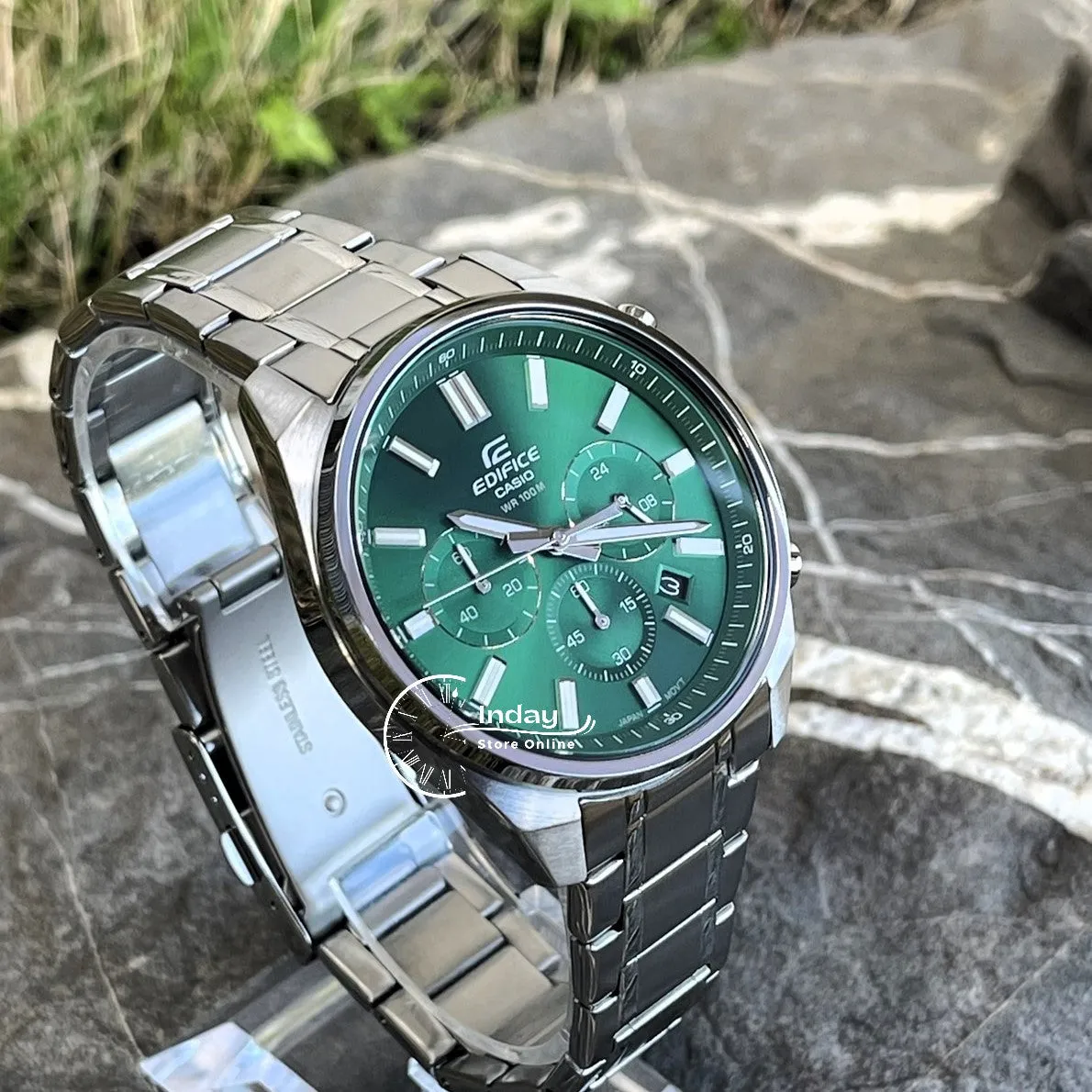 Casio Edifice Men's Watch EFV-650D-3A Standard Chronograph Mineral Glass Stainless Steel Band