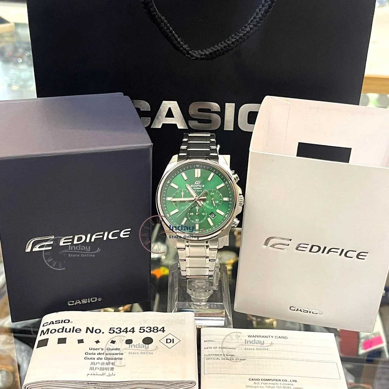 Casio Edifice Men's Watch EFV-650D-3A Standard Chronograph Mineral Glass Stainless Steel Band