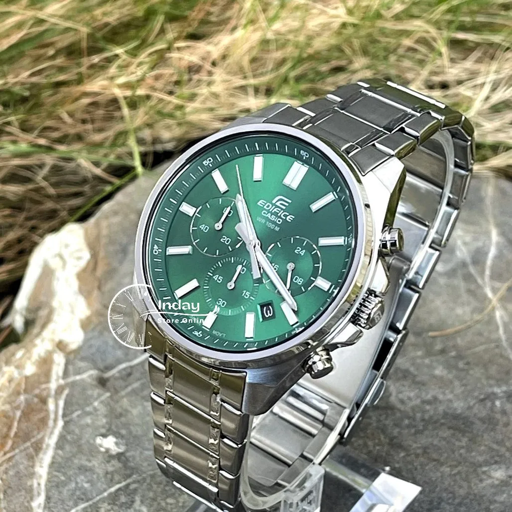 Casio Edifice Men's Watch EFV-650D-3A Standard Chronograph Mineral Glass Stainless Steel Band
