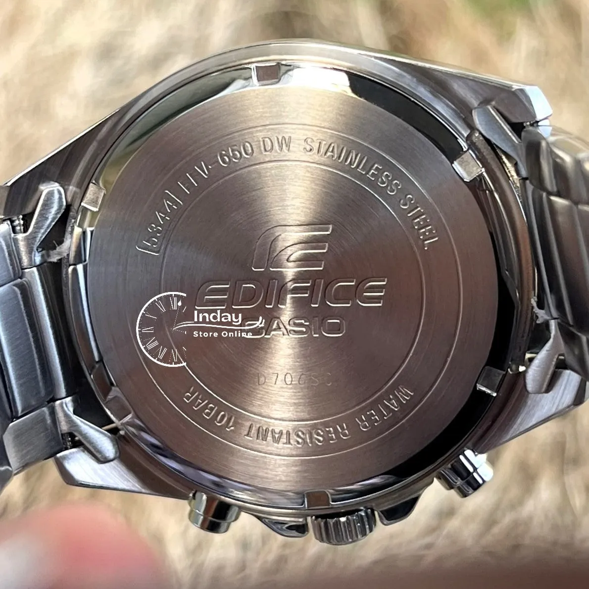 Casio Edifice Men's Watch EFV-650D-3A Standard Chronograph Mineral Glass Stainless Steel Band