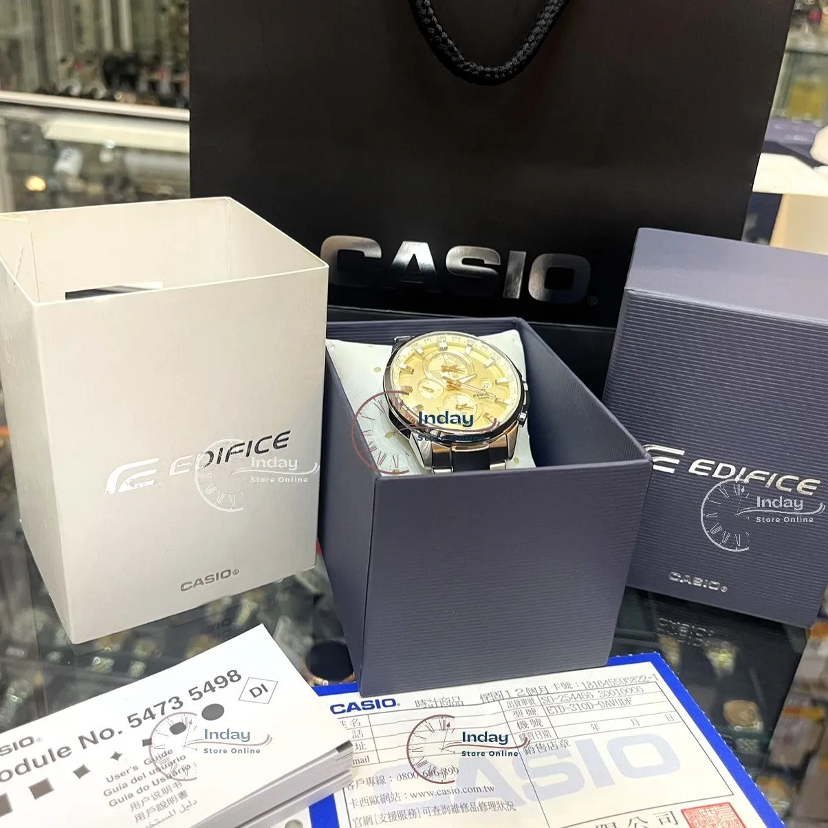 Casio Edifice Men's Watch ETD-310D-9A Stainless Steel Band Mineral Glass