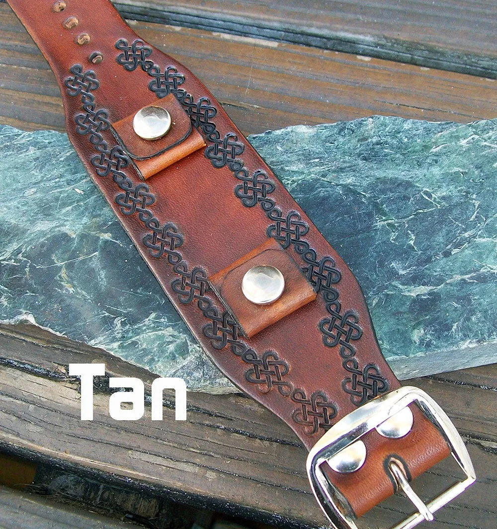 Celtic Leather Watch Bands | 1.5" Wide