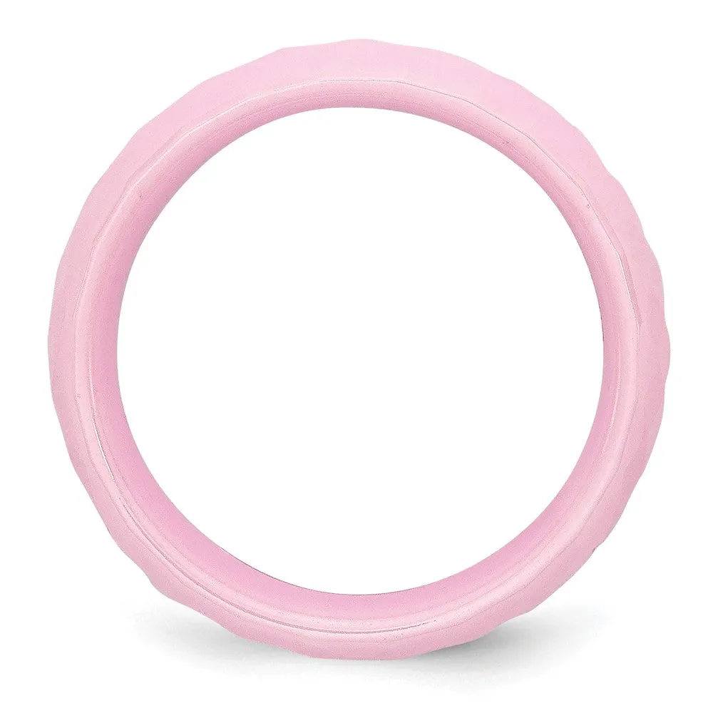 Ceramic Pink Faceted 7.5mm Polished Band