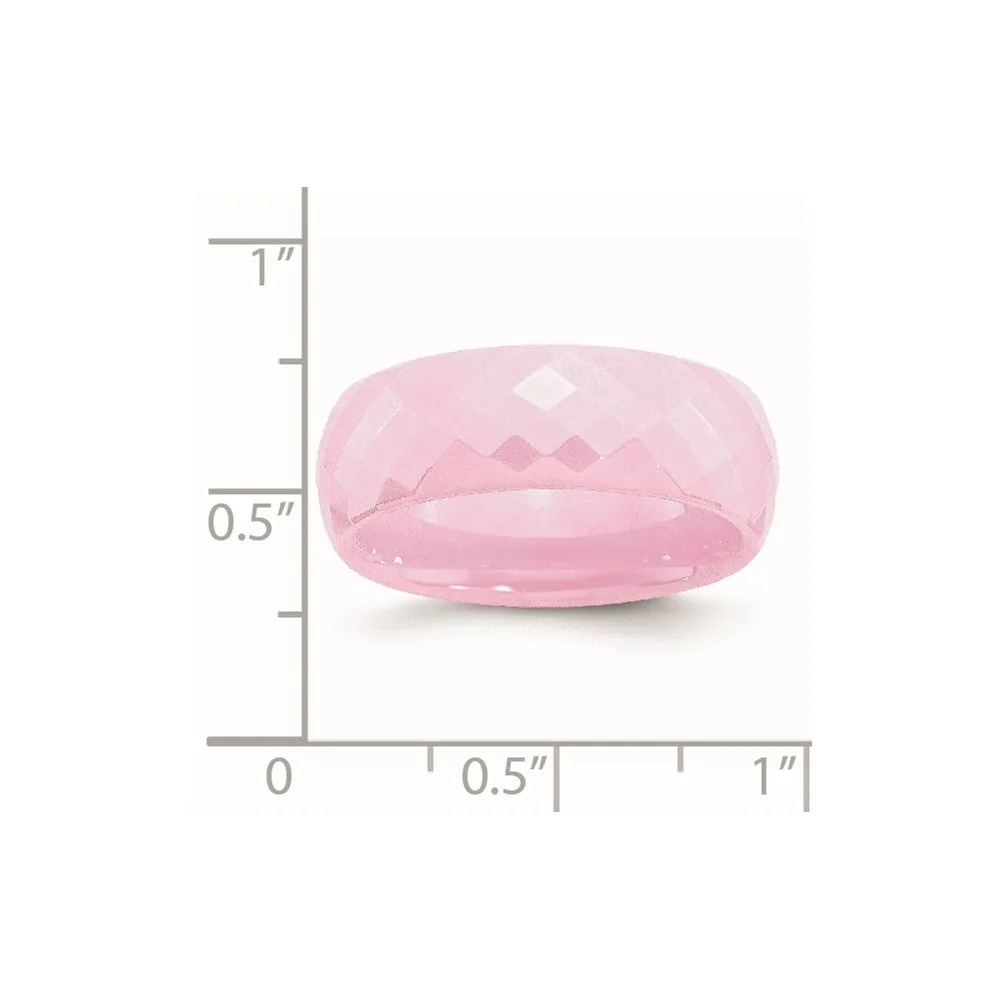 Ceramic Pink Faceted 7.5mm Polished Band