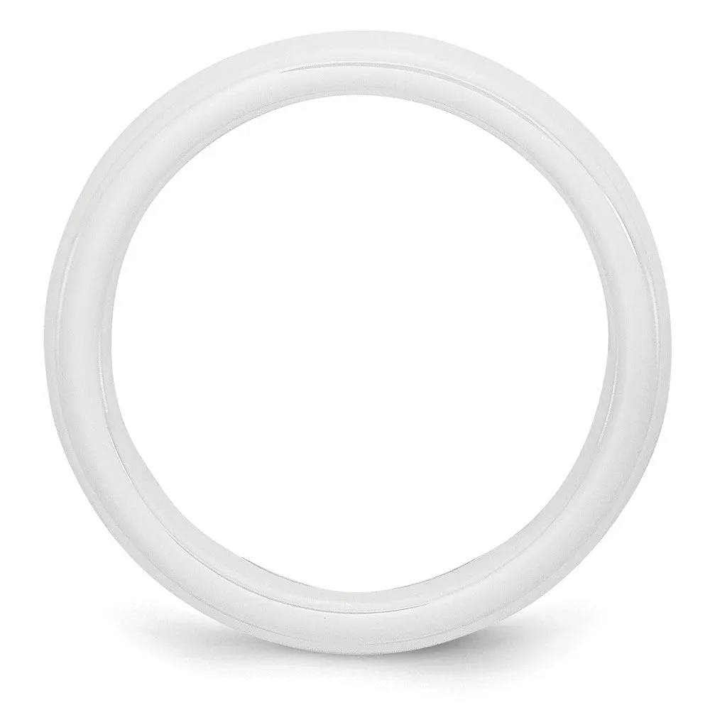 Ceramic White 4mm Polished Band