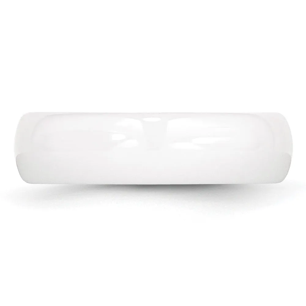 Ceramic White 6mm Polished Band