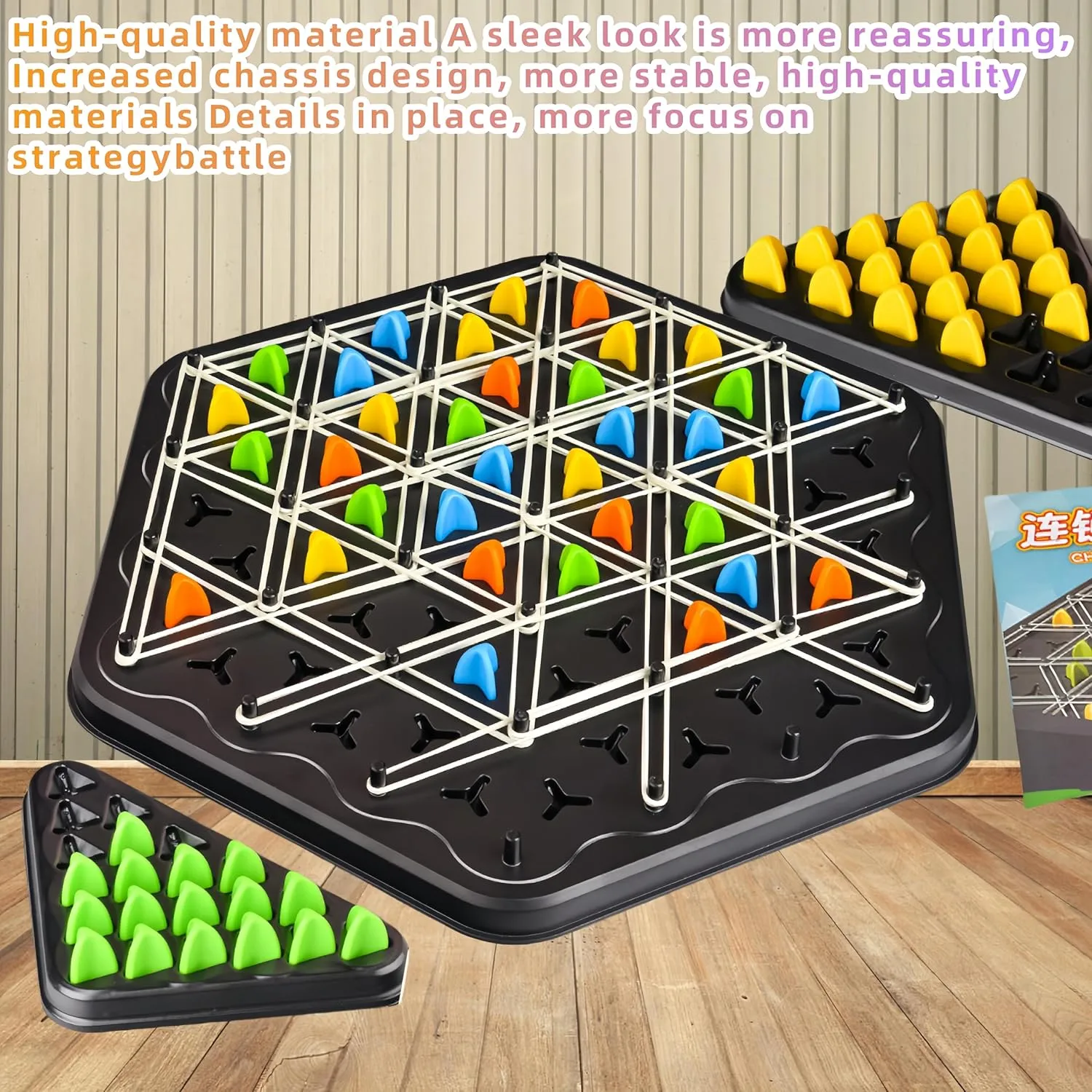 Chain Triangle Chess Game, Engaging Triggle Rubber Band Strategy Game for Kid...