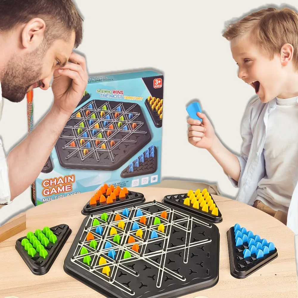 Chain Triangle Chess Game, Engaging Triggle Rubber Band Strategy Game for Kid...