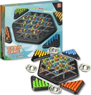 Chain Triangle Chess Game, Engaging Triggle Rubber Band Strategy Game for Kid...