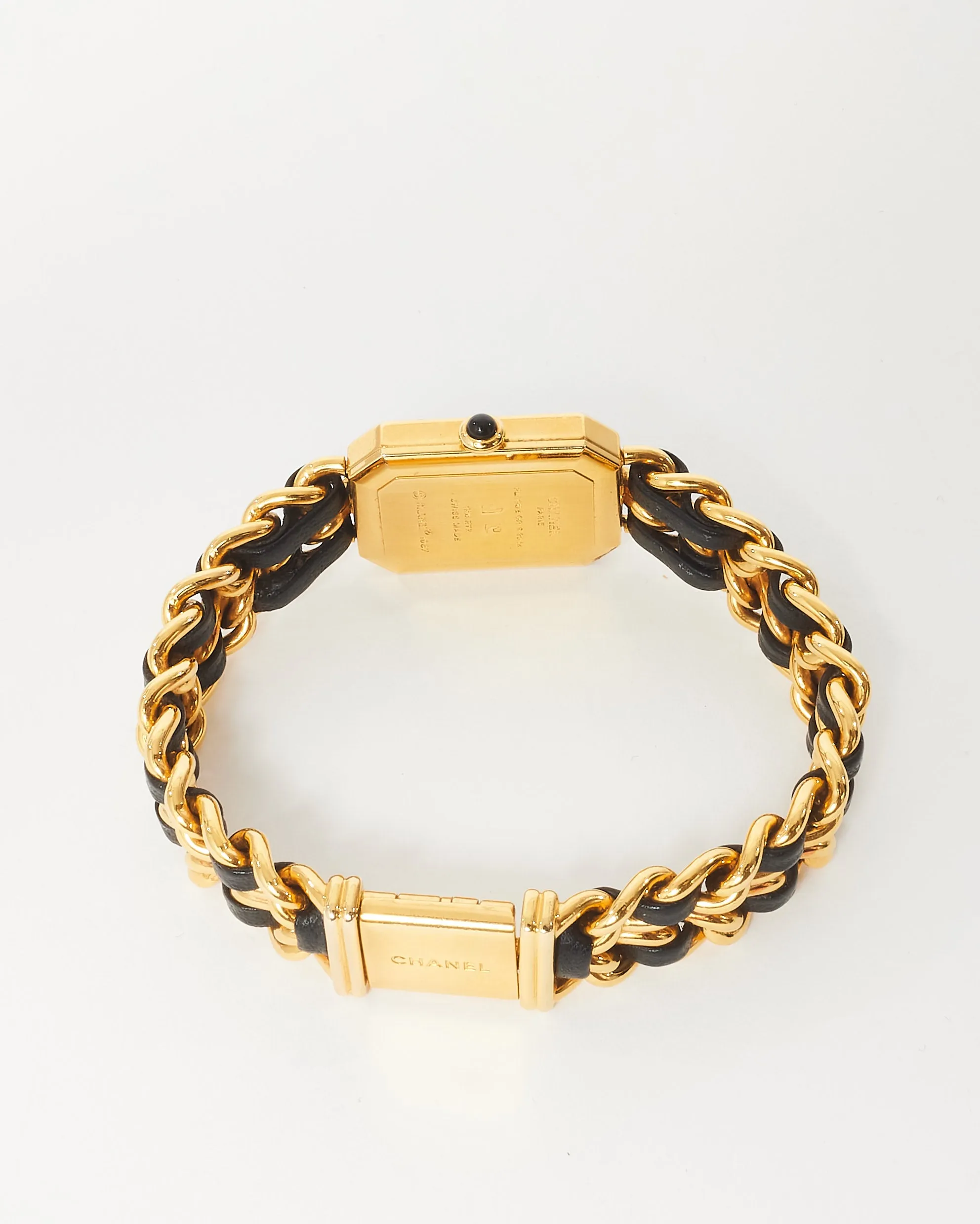 Chanel Gold & Black Leather Première Édition Watch - L