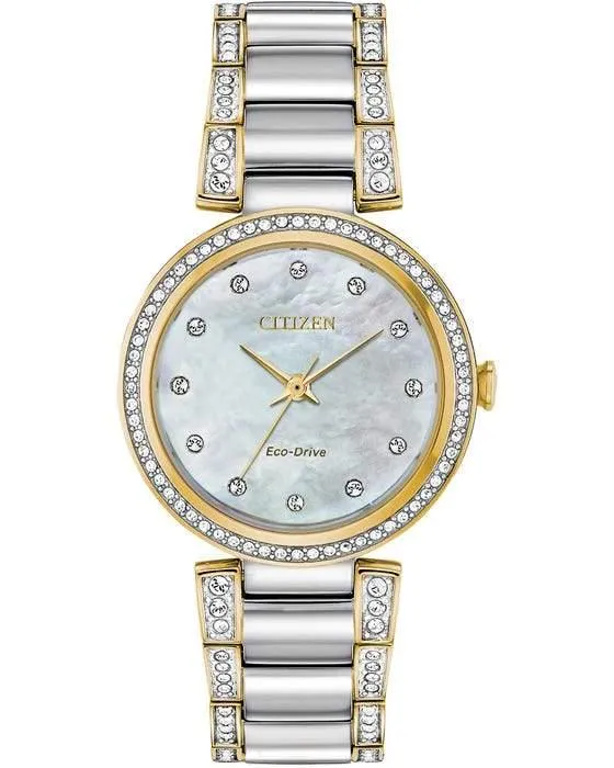 Citizen Eco Drive Silhouette Crystal Women's Watch EM0844-58D