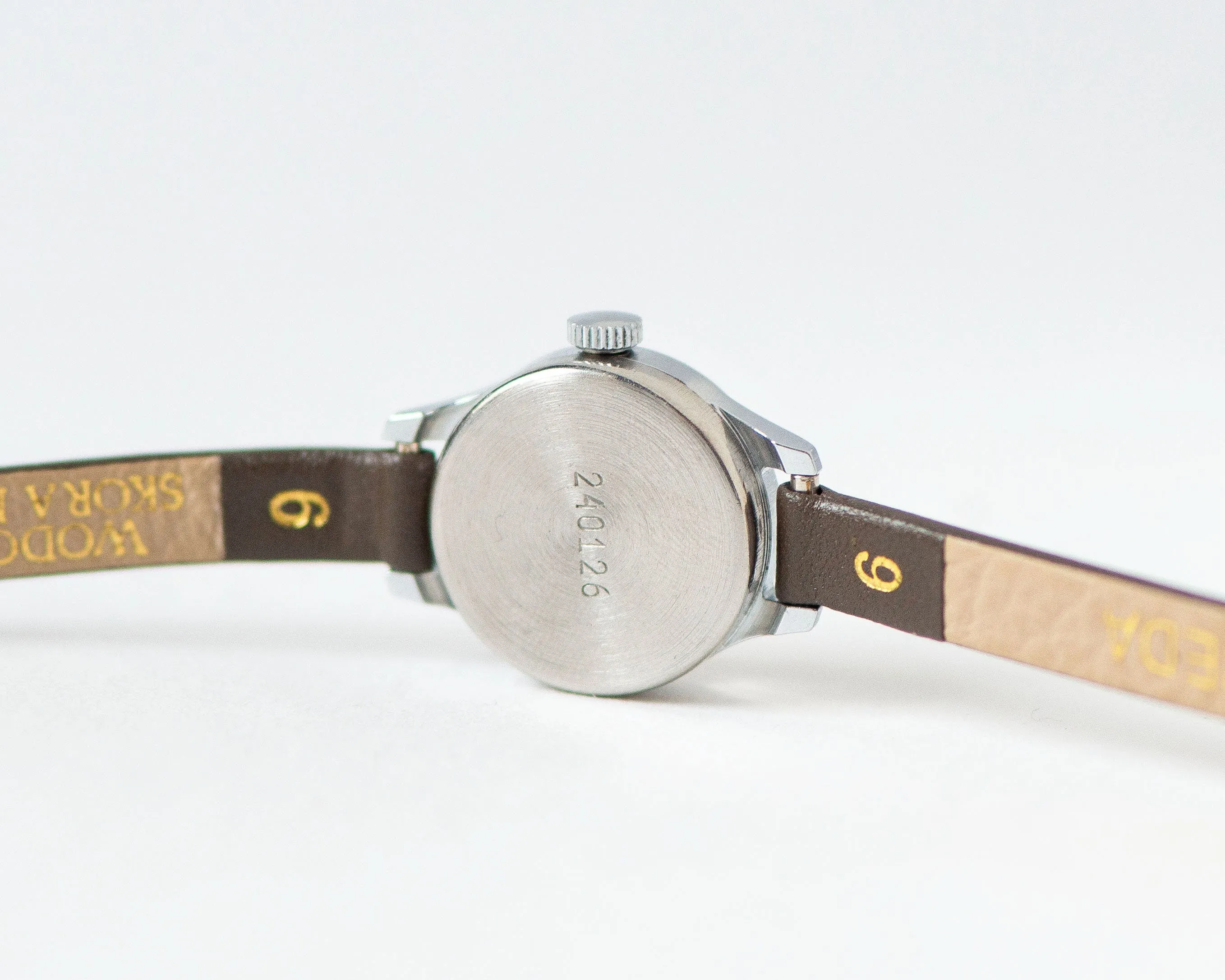 Classic women watch Seagull silver shade, delicate round lady micro watch, retro female timepiece gift unique new genuine leather strap