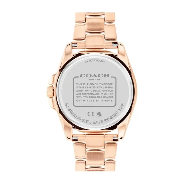Coach Greyson Rose Gold Stainless Steel Silver Dial Quartz Watch for Ladies - 14504023