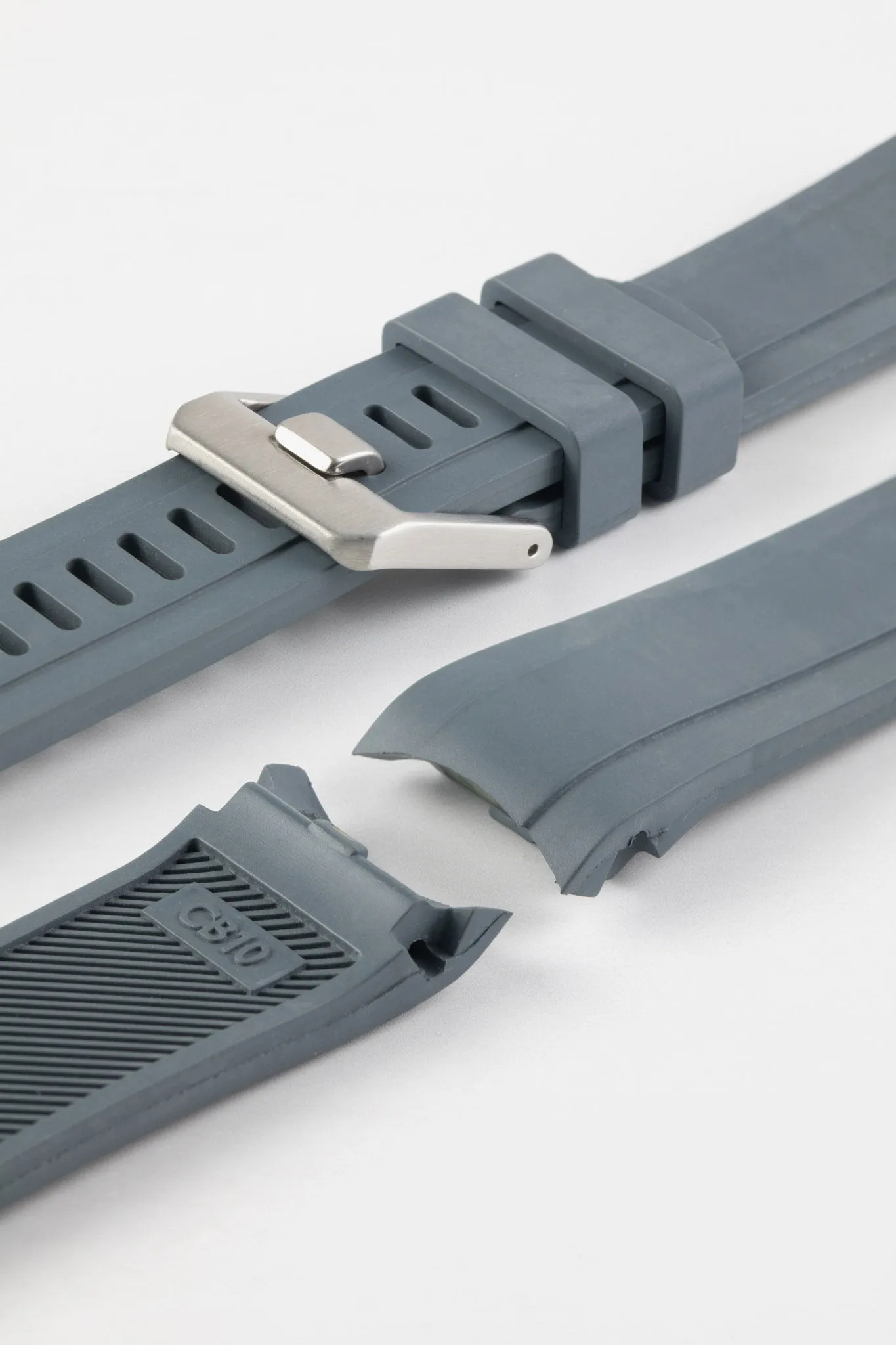 CRAFTER BLUE CB10 Rubber Watch Strap for Seiko SKX Series – GREY with Rubber & Steel Keepers