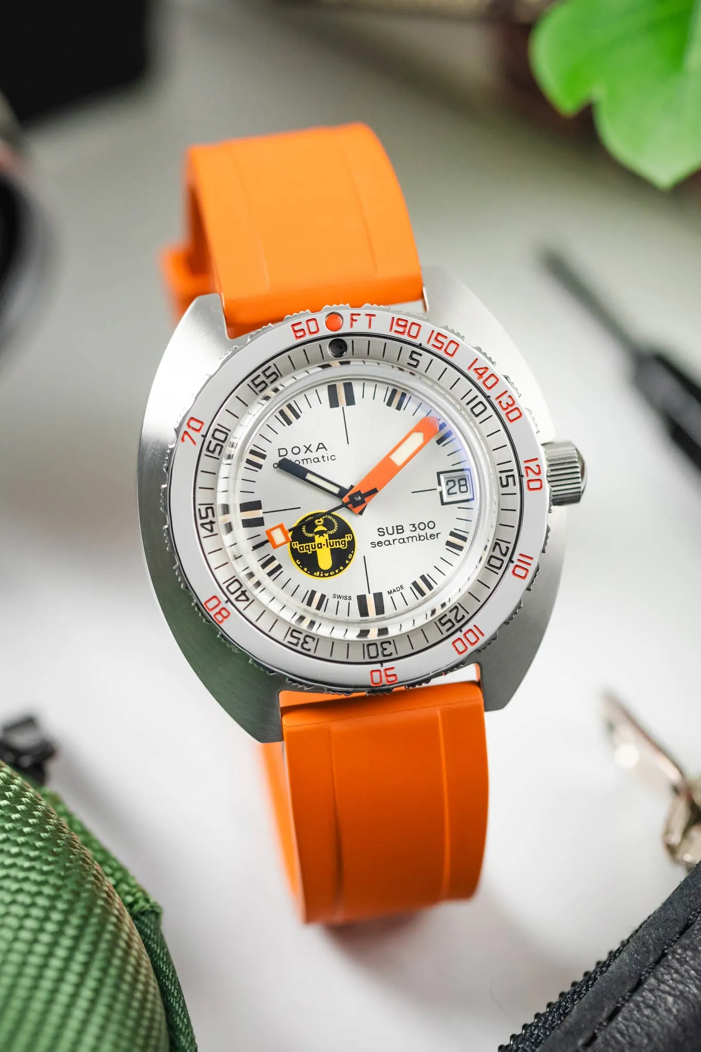 CRAFTER BLUE UX03 Orange FKM Rubber Watch Strap