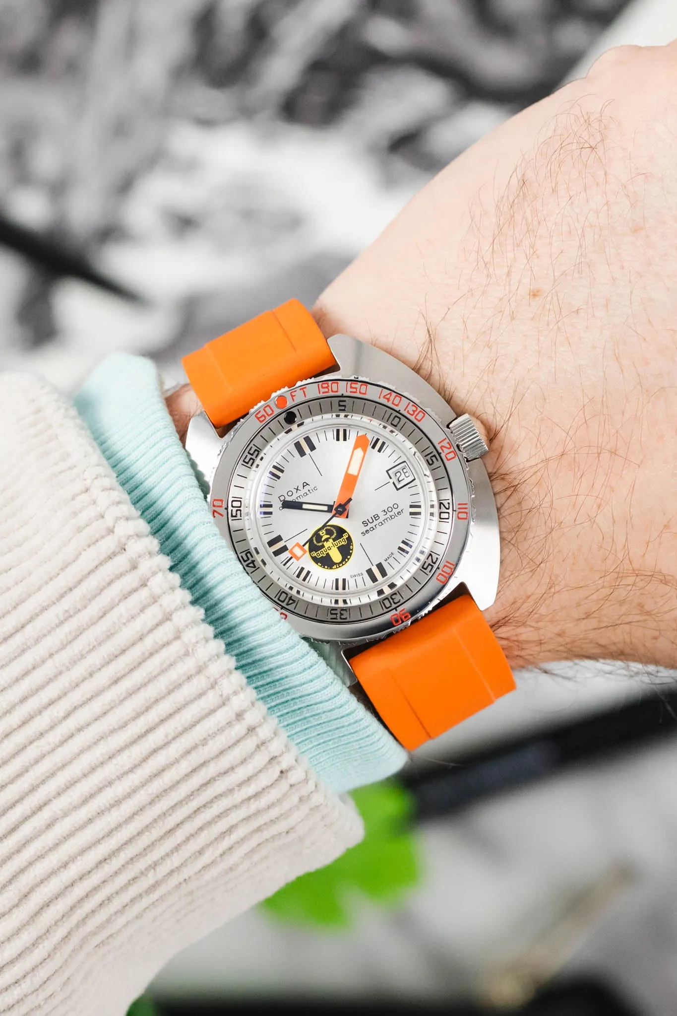 CRAFTER BLUE UX03 Orange FKM Rubber Watch Strap