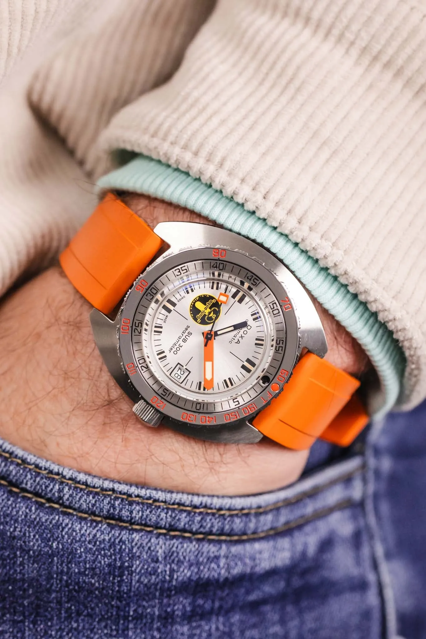 CRAFTER BLUE UX03 Orange FKM Rubber Watch Strap