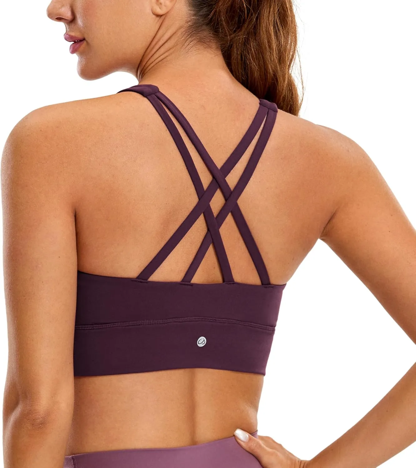 CRZ YOGA Longline Strappy Sports Bra - Wireless, Padded, Elegant