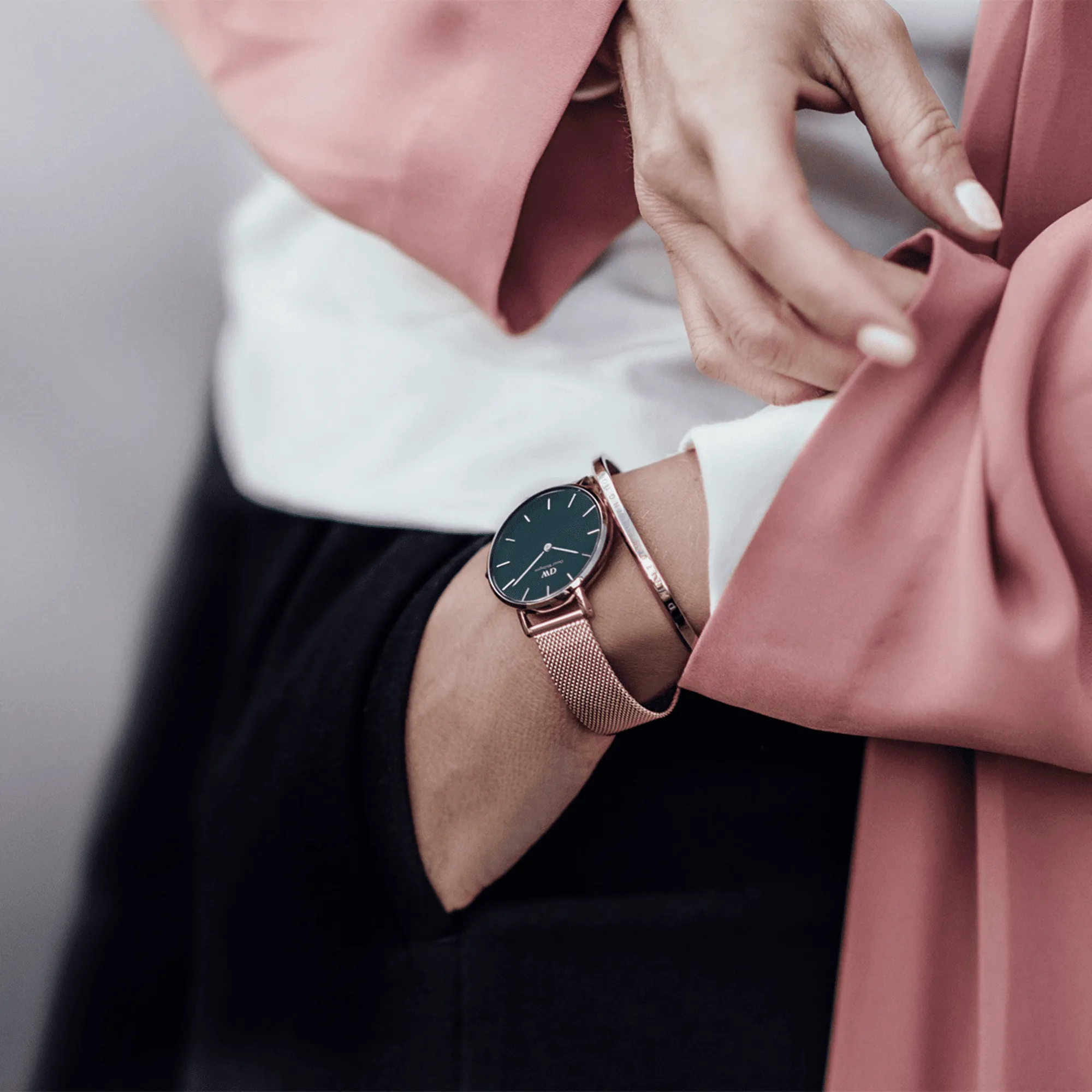 Daniel Wellington Petite 32 Melrose Rose Gold & Black Watch