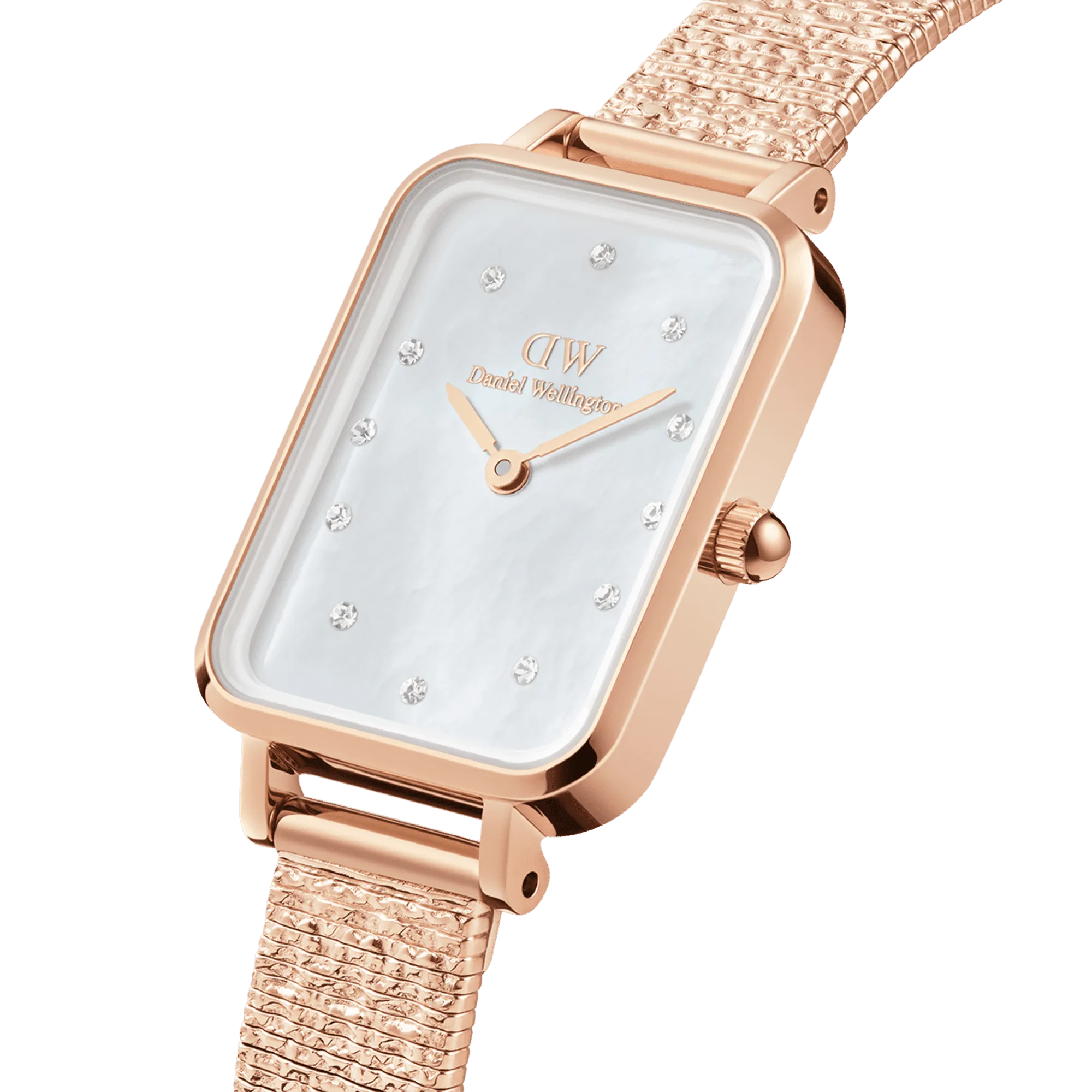 Daniel Wellington Quadro 20x26 Lumine Rose Gold Mother of Pearl White Watch