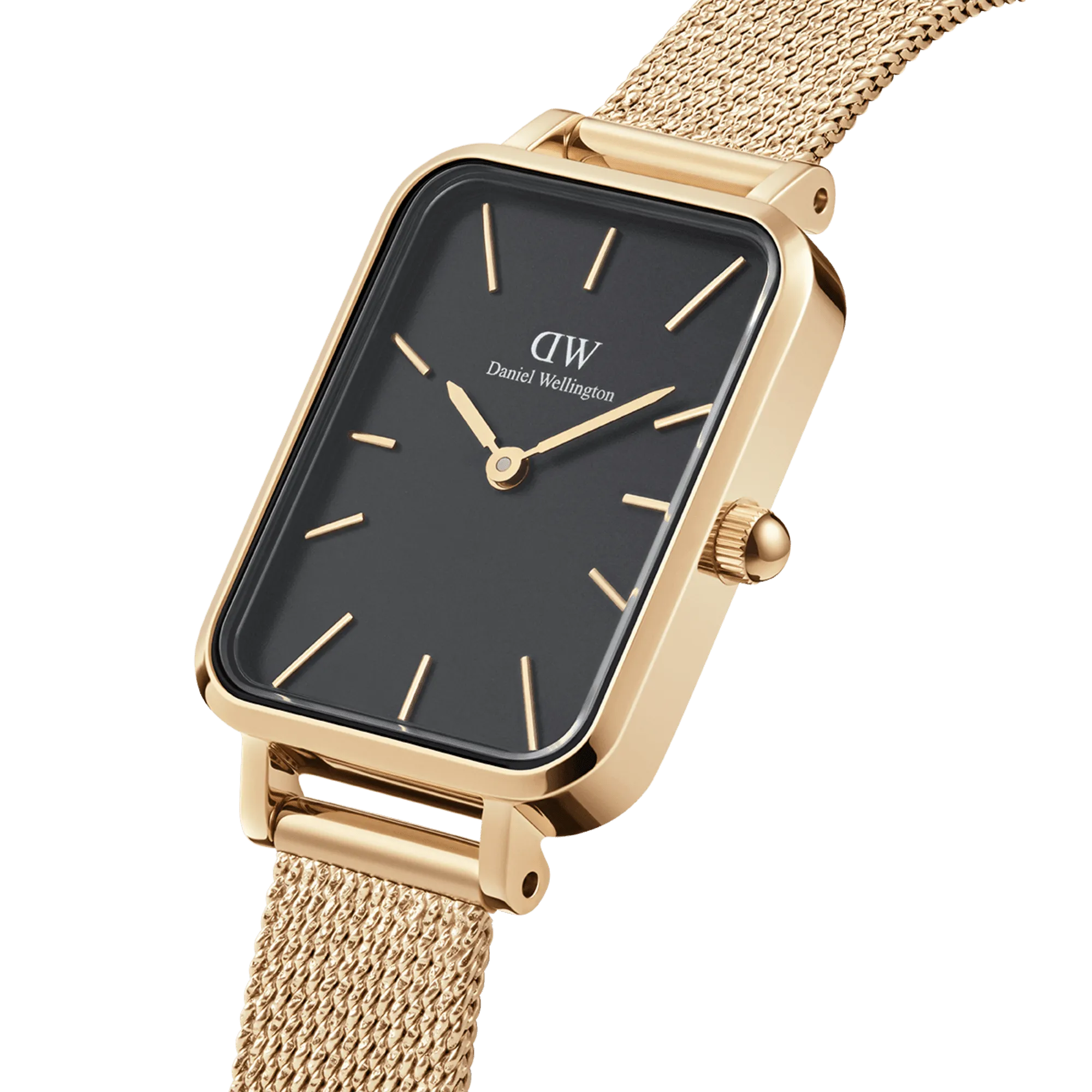 Daniel Wellington Quadro 20X26 Pressed Evergold Gold & White Watch