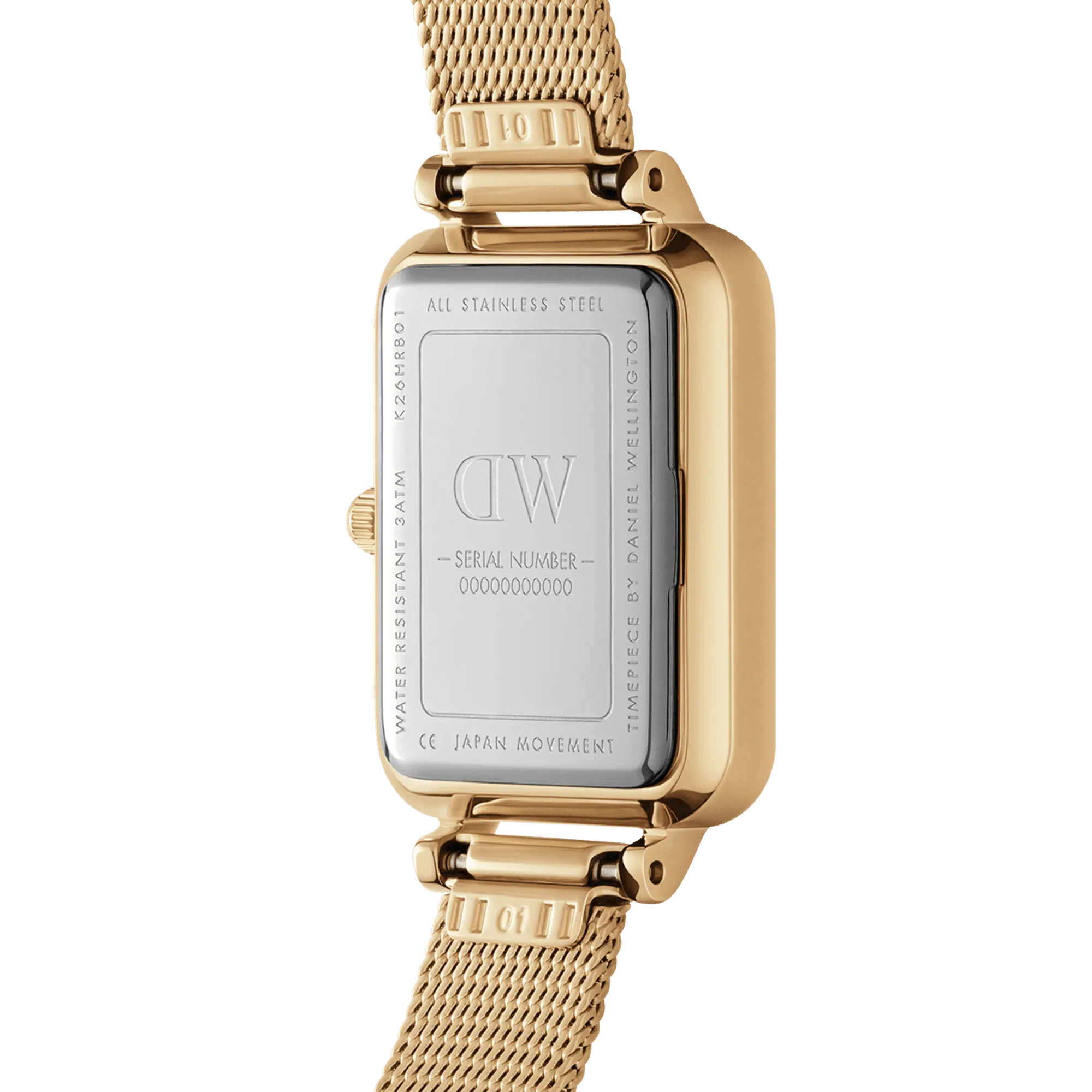 Daniel Wellington Quadro 20X26 Pressed Evergold Gold & White Watch