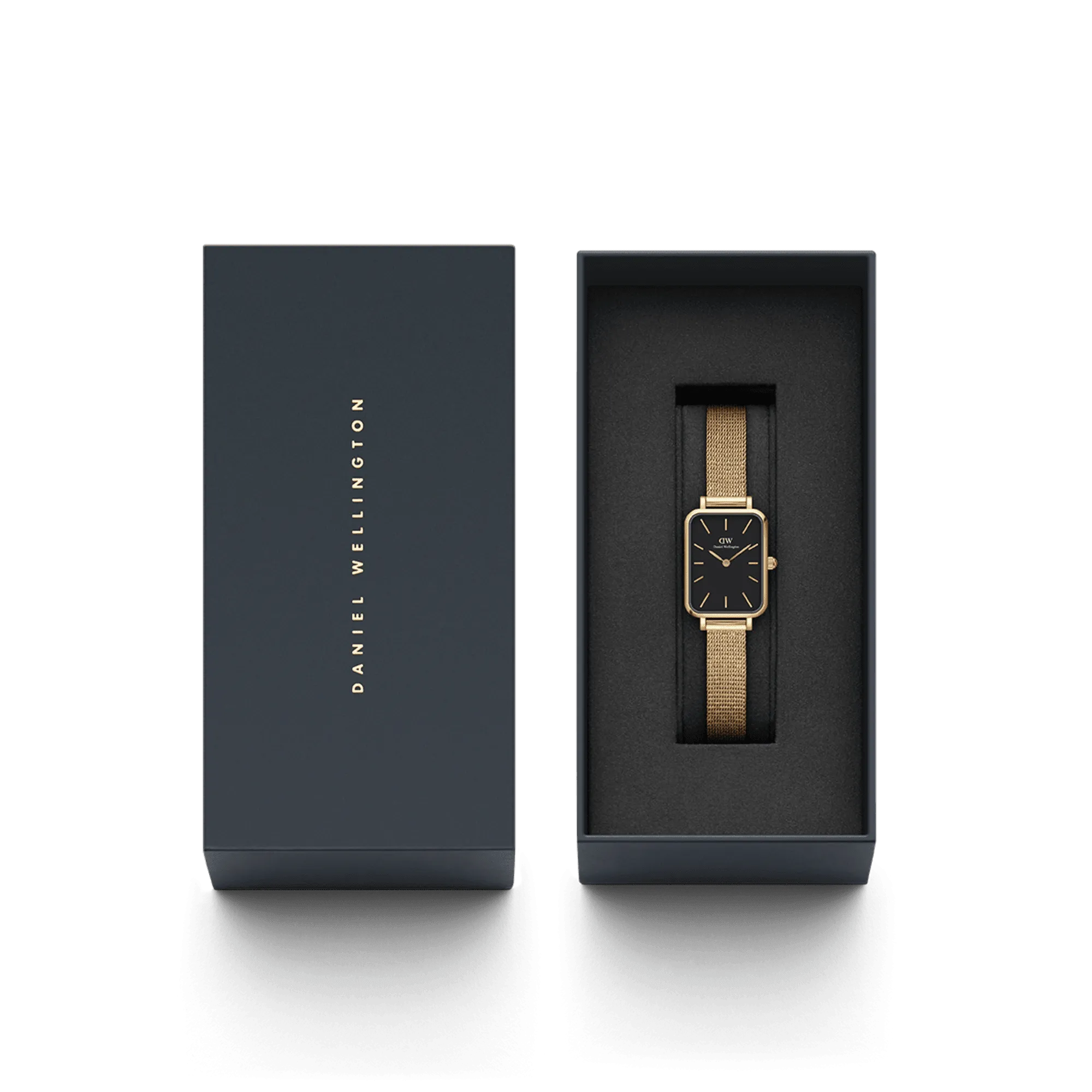 Daniel Wellington Quadro 20X26 Pressed Evergold Gold & White Watch