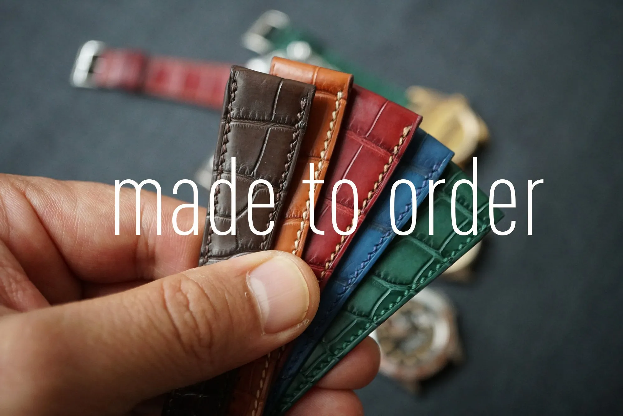DARK GREEN CUSTOM MADE CROCODILE STRAP