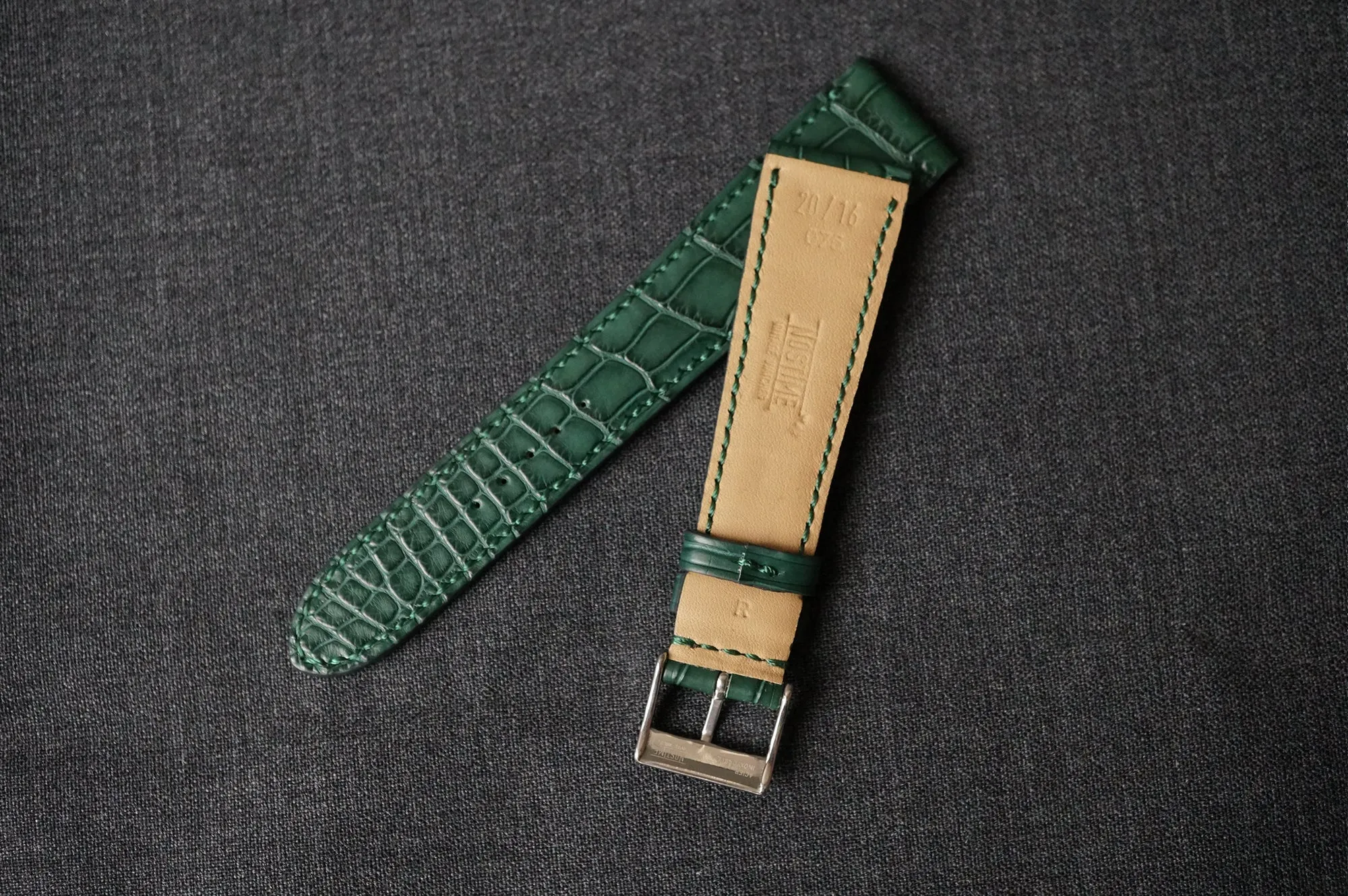 DARK GREEN CUSTOM MADE CROCODILE STRAP