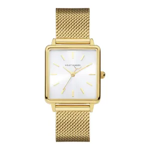Dawn Base square ladies watch gold and silver coloured
